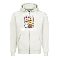 Oatmeal Heather i love math and cats mountain heart mathematics lover gifts cute and f Zipper Hoodie - linhVisuals