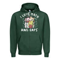 Sports Green i love math and cats mountain heart mathematics lover gifts cute and f Zipper Hoodie - linhVisuals