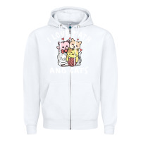 White i love math and cats mountain heart mathematics lover gifts cute and f Zipper Hoodie - linhVisuals