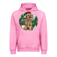 Fuchsia Pink Cockapoo Christmas Urban Hoodie - RanaPortraitStore