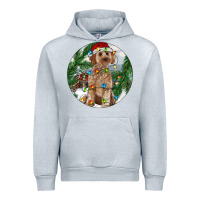 Heather Grey Cockapoo Christmas Urban Hoodie - RanaPortraitStore