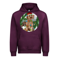 Mauve Wine Cockapoo Christmas Urban Hoodie - RanaPortraitStore