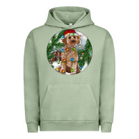 Pigment Oil Green Cockapoo Christmas Urban Hoodie - RanaPortraitStore