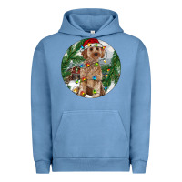 Pigment Pebble Blue Cockapoo Christmas Urban Hoodie - RanaPortraitStore