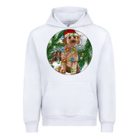White Cockapoo Christmas Urban Hoodie - RanaPortraitStore