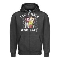 Charcoal Heather i love math and cats mountain heart mathematics lover gifts cute and f Zipper Hoodie - linhVisuals