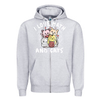 Heather Grey i love math and cats mountain heart mathematics lover gifts cute and f Zipper Hoodie - linhVisuals