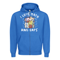 True Royal i love math and cats mountain heart mathematics lover gifts cute and f Zipper Hoodie - linhVisuals