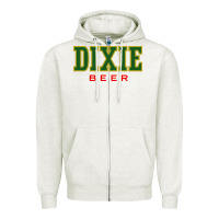 Oatmeal Heather Dixie Beer Zipper Hoodie - linhVisuals
