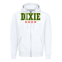 White Dixie Beer Zipper Hoodie - linhVisuals