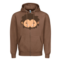 Chestnut Sneaky Sasquatch Big Head Zipper Hoodie - linhVisuals