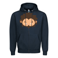 Navy Sneaky Sasquatch Big Head Zipper Hoodie - linhVisuals