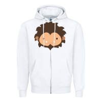 White Sneaky Sasquatch Big Head Zipper Hoodie - linhVisuals