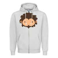 Dove Grey Sneaky Sasquatch Big Head Zipper Hoodie - linhVisuals
