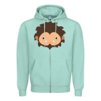 Seafoam Sneaky Sasquatch Big Head Zipper Hoodie - linhVisuals