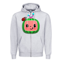 Heather Grey cocomelon, kids, kindergarten, kids songs Zipper Hoodie - linhVisuals