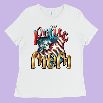 Police Mom Ladies Tee Designed By Fadigitalartstudio