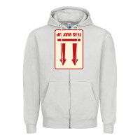 Dove Grey this way up Zipper Hoodie - linhVisuals