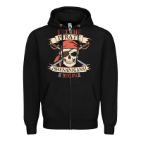 Black let the pirate shenanigans begin skull vintage pirate skeleton hallowe Zipper Hoodie - linhVisuals