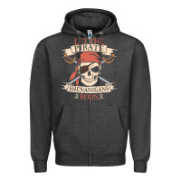 Charcoal Heather let the pirate shenanigans begin skull vintage pirate skeleton hallowe Zipper Hoodie - linhVisuals