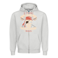 Dove Grey let the pirate shenanigans begin skull vintage pirate skeleton hallowe Zipper Hoodie - linhVisuals