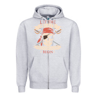 Heather Grey let the pirate shenanigans begin skull vintage pirate skeleton hallowe Zipper Hoodie - linhVisuals