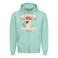 Seafoam let the pirate shenanigans begin skull vintage pirate skeleton hallowe Zipper Hoodie - linhVisuals
