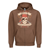 Chestnut let the pirate shenanigans begin skull vintage pirate skeleton hallowe Zipper Hoodie - linhVisuals