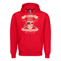 Red let the pirate shenanigans begin skull vintage pirate skeleton hallowe Zipper Hoodie - linhVisuals