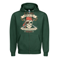 Sports Green let the pirate shenanigans begin skull vintage pirate skeleton hallowe Zipper Hoodie - linhVisuals
