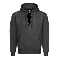 Charcoal Heather lightning bolt Zipper Hoodie - linhVisuals