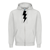 Dove Grey lightning bolt Zipper Hoodie - linhVisuals