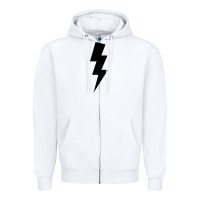 White lightning bolt Zipper Hoodie - linhVisuals