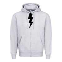 Heather Grey lightning bolt Zipper Hoodie - linhVisuals