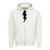 Oatmeal Heather lightning bolt Zipper Hoodie - linhVisuals
