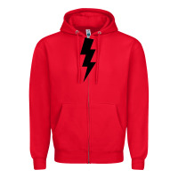 Red lightning bolt Zipper Hoodie - linhVisuals