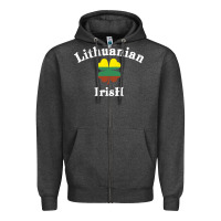 Charcoal Heather lucky lithuanian irish flag shamrock leaf st patricks day Zipper Hoodie - linhVisuals