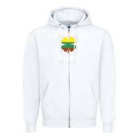 White lucky lithuanian irish flag shamrock leaf st patricks day Zipper Hoodie - linhVisuals