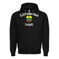 Black lucky lithuanian irish flag shamrock leaf st patricks day Zipper Hoodie - linhVisuals