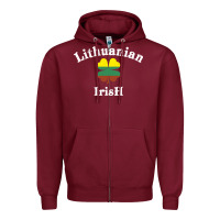 Burgundy lucky lithuanian irish flag shamrock leaf st patricks day Zipper Hoodie - linhVisuals