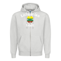 Dove Grey lucky lithuanian irish flag shamrock leaf st patricks day Zipper Hoodie - linhVisuals