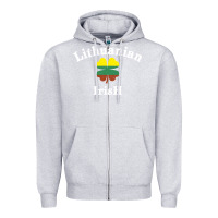 Heather Grey lucky lithuanian irish flag shamrock leaf st patricks day Zipper Hoodie - linhVisuals