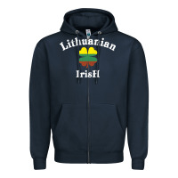 Navy lucky lithuanian irish flag shamrock leaf st patricks day Zipper Hoodie - linhVisuals