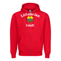 Red lucky lithuanian irish flag shamrock leaf st patricks day Zipper Hoodie - linhVisuals