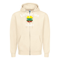 Sandshell lucky lithuanian irish flag shamrock leaf st patricks day Zipper Hoodie - linhVisuals