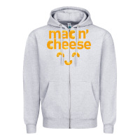 Heather Grey mac n' cheese funny macaroni with cheese lover gift Zipper Hoodie - linhVisuals