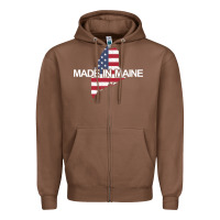 Chestnut made in maine american flag funny patriotic state lover gift Zipper Hoodie - linhVisuals