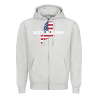 Dove Grey made in maine american flag funny patriotic state lover gift Zipper Hoodie - linhVisuals