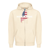 Sandshell made in maine american flag funny patriotic state lover gift Zipper Hoodie - linhVisuals