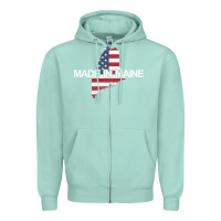 Seafoam made in maine american flag funny patriotic state lover gift Zipper Hoodie - linhVisuals